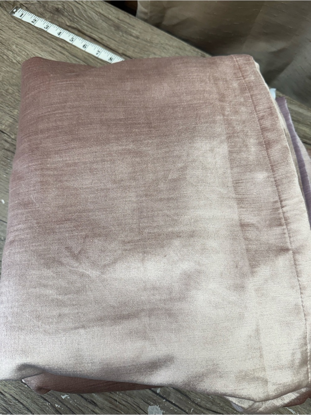 West elm dusty pink worn velvet curtain size 48 x 84